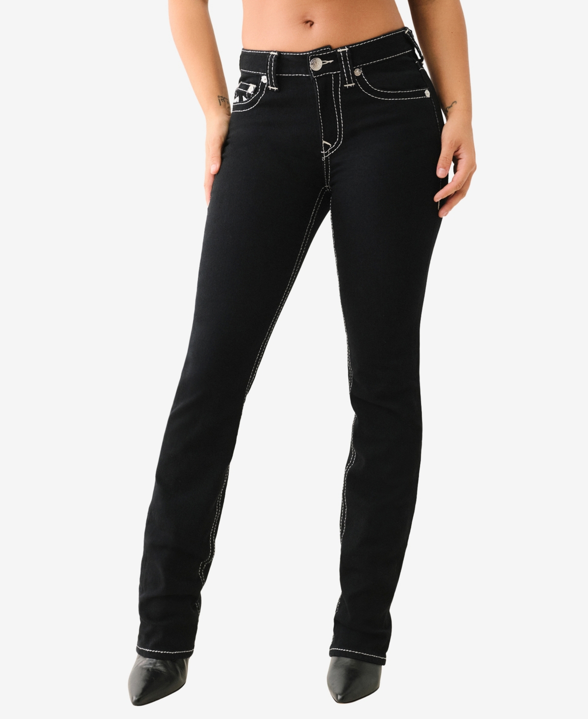 True Religion Women's Billie Straight Jeans In Black