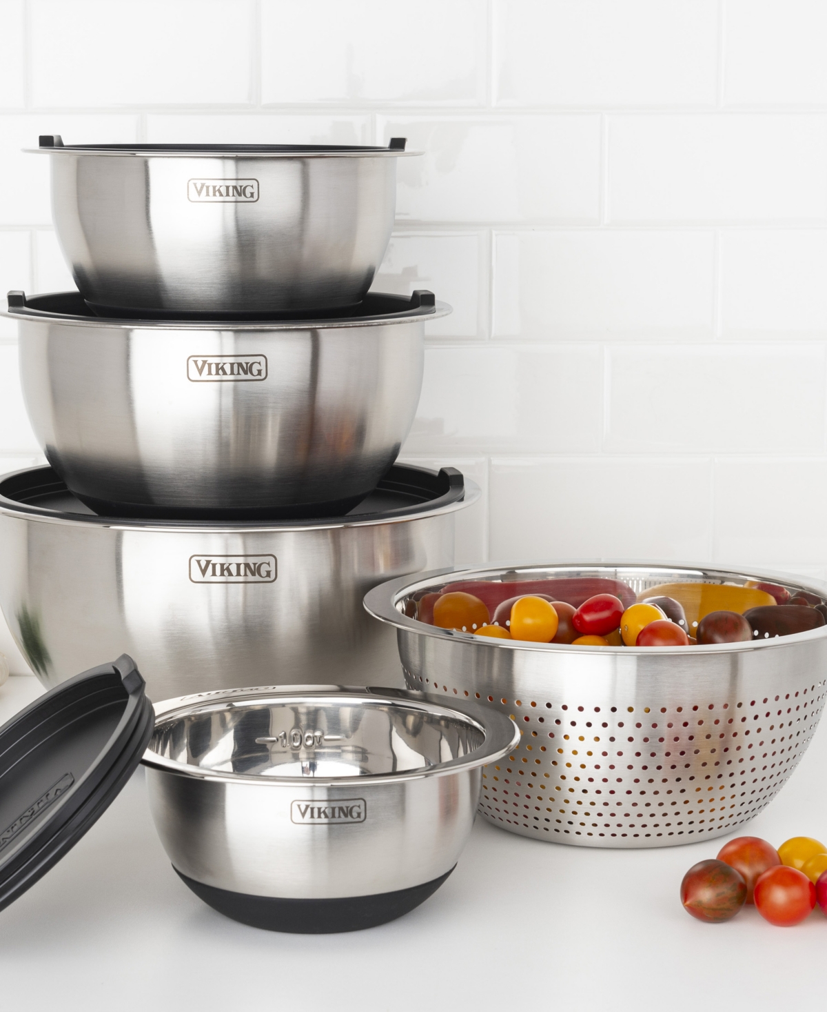 Viking 9 Pc Stainless Steel Bowl Set With Strainer
