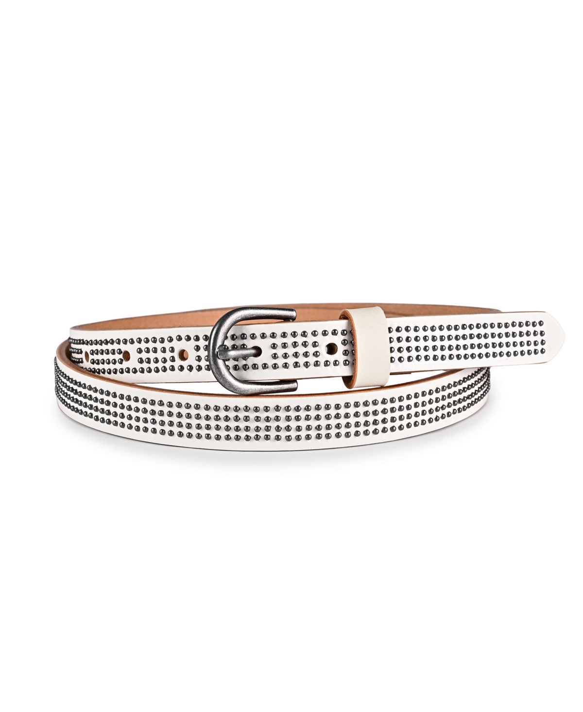 Women's Stud Soul Leather Belt - White