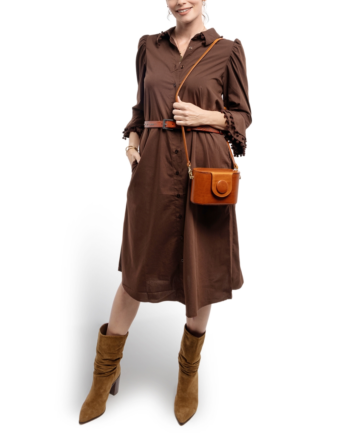 Old Trend Begonia Vintage Case Crossbody Bag In Caramel