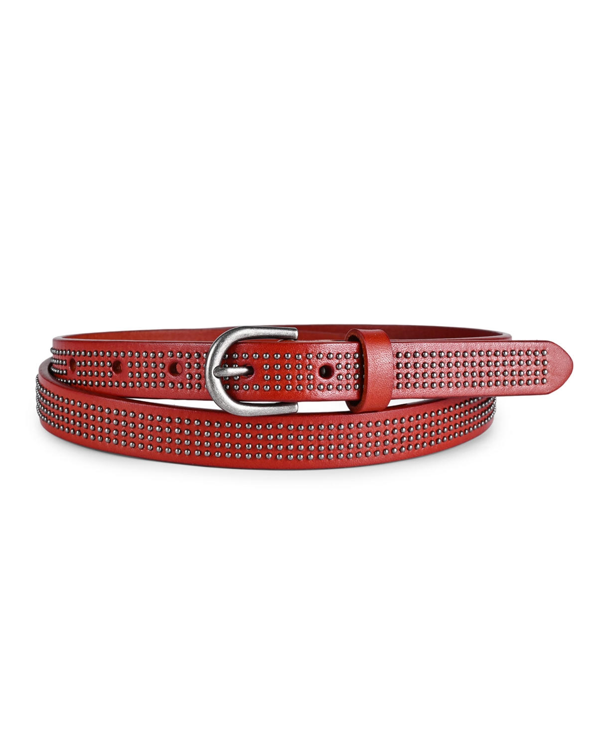 Women's Stud Soul Leather Belt - White