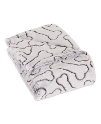 Bone Dry Embossed Pet Blanket Bone Print - Black