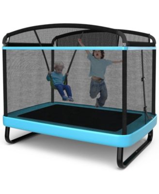 6 Feet Kids Entertaining Trampoline with Swing Safety Fence