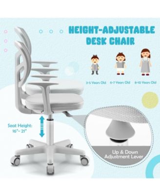 Adjustable Desk Chair with 5 Rolling Casters for Kids