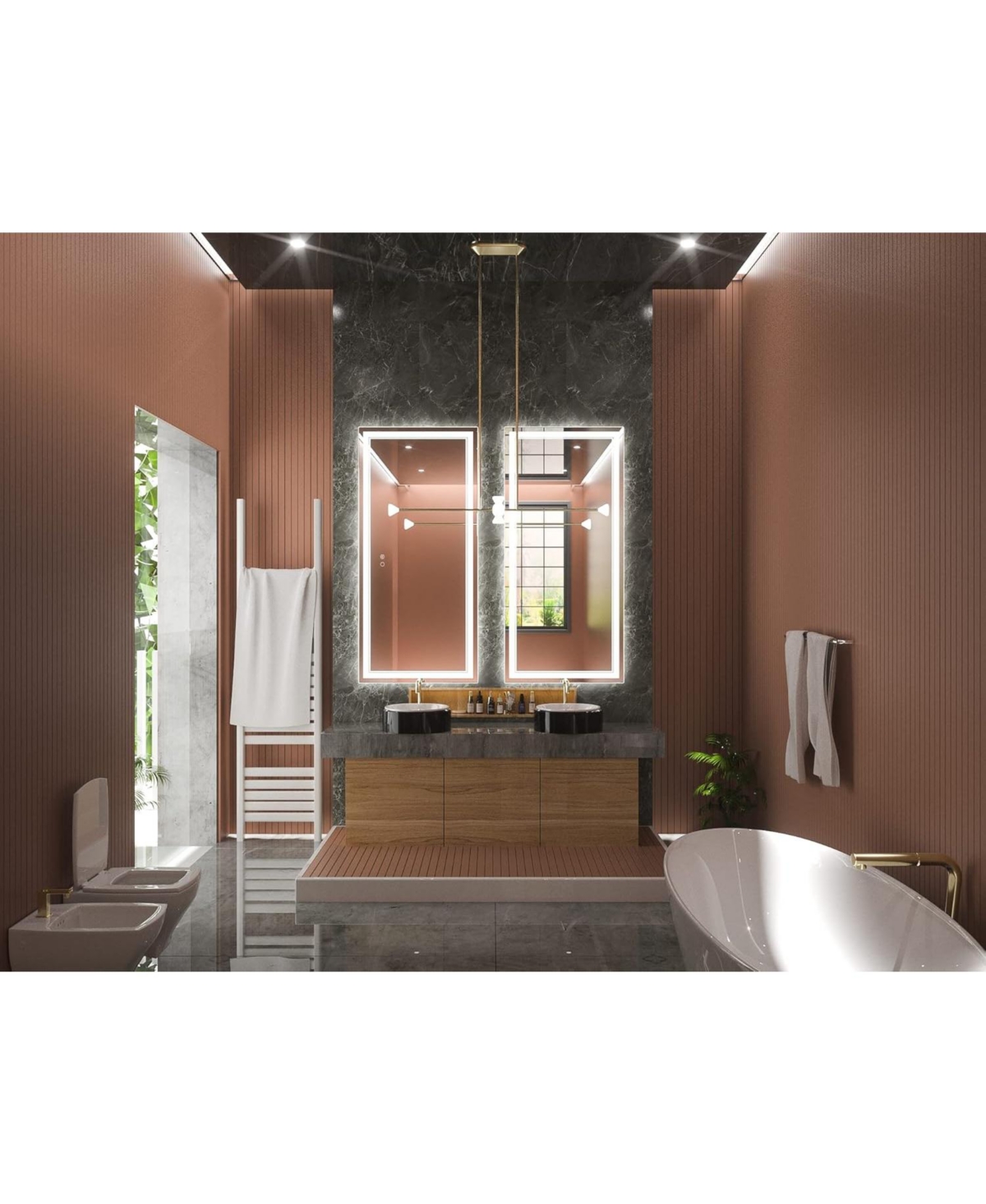 keonjinn Frameless Led 3 Color Dimmable Lighting Bathroom Vanity Mirror, Memory Function