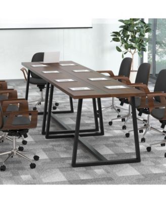 Large Dining Table with Heavy-duty Metal Frame and Anti-slip Foot Pads