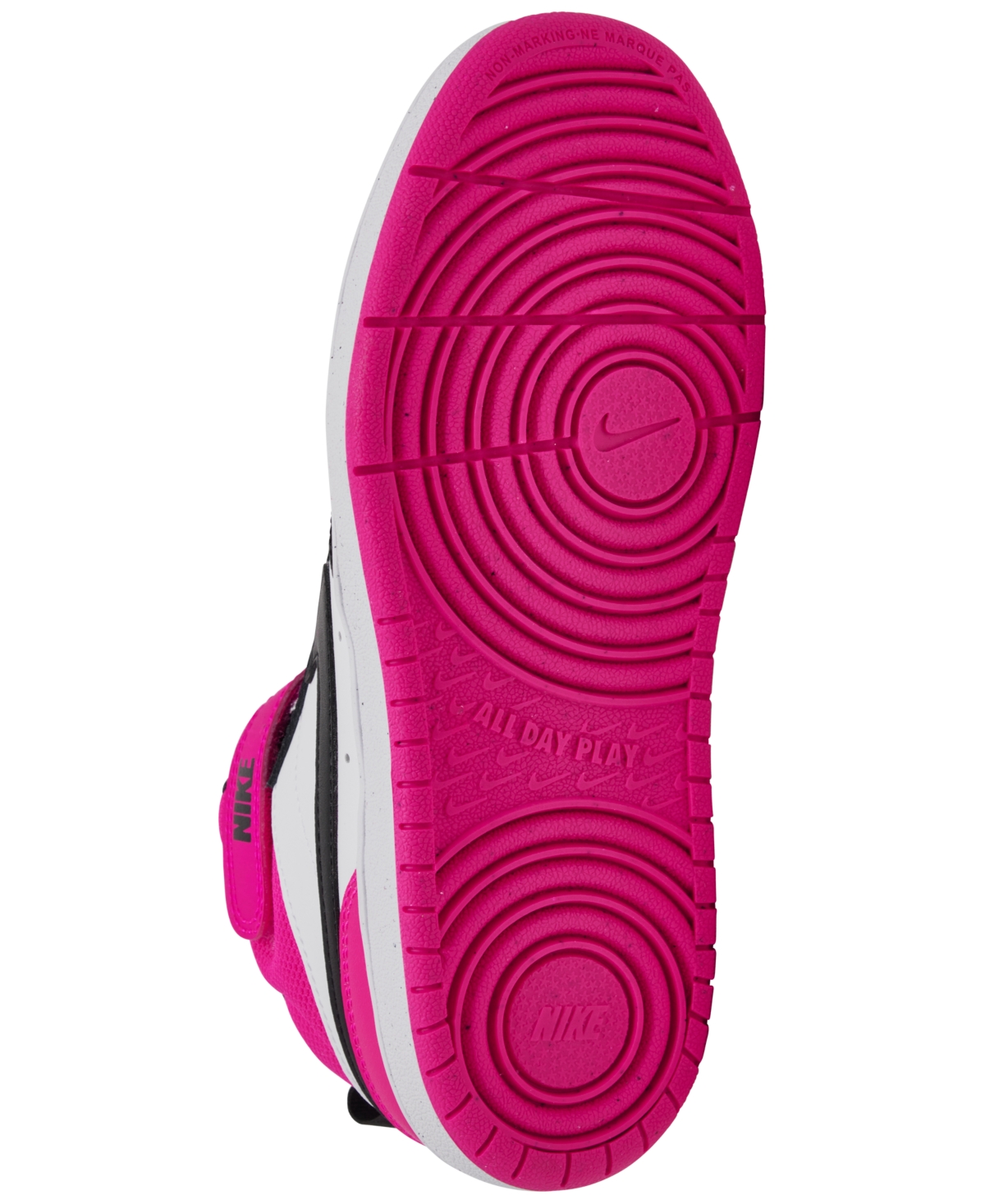 Nike Little Girls Court Borough Mid 2 Stay-Put Closure Casual Sneakers from Finish Line - Aster pink, Black