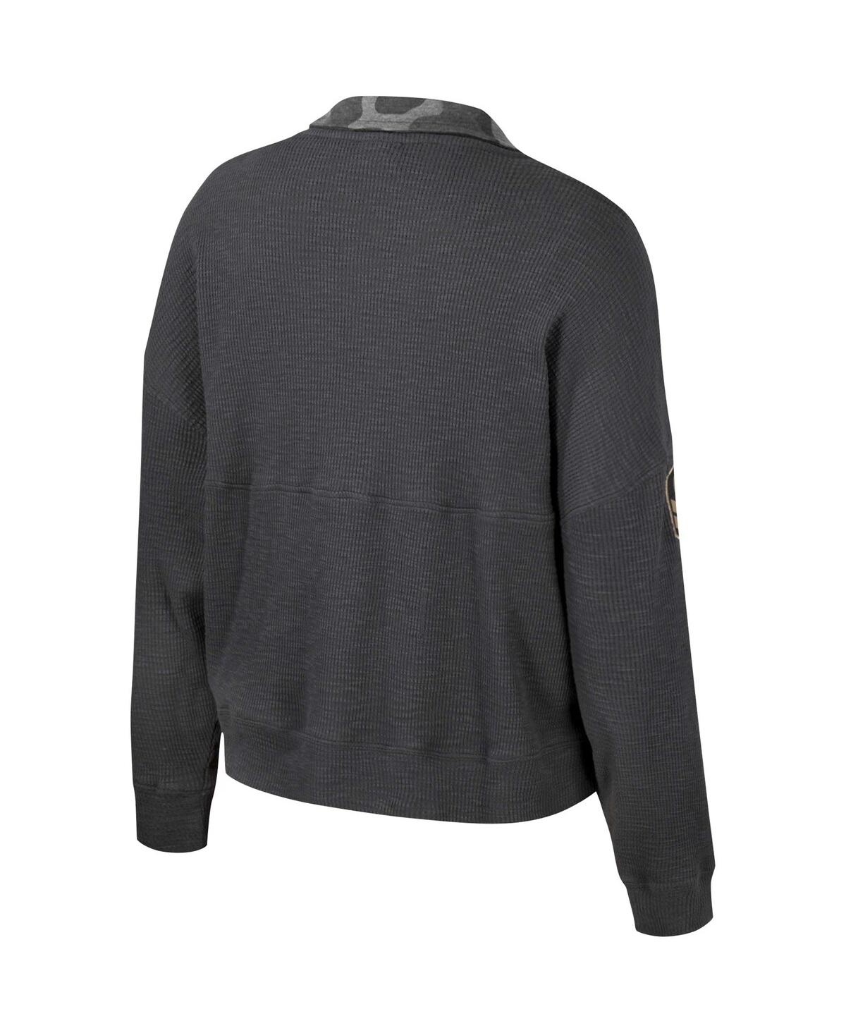 Colosseum Women's Heather Charcoal Texas A M Aggies Oht Military Appreciation Payback Henley Thermal Sweatshir In Heather Charcoal