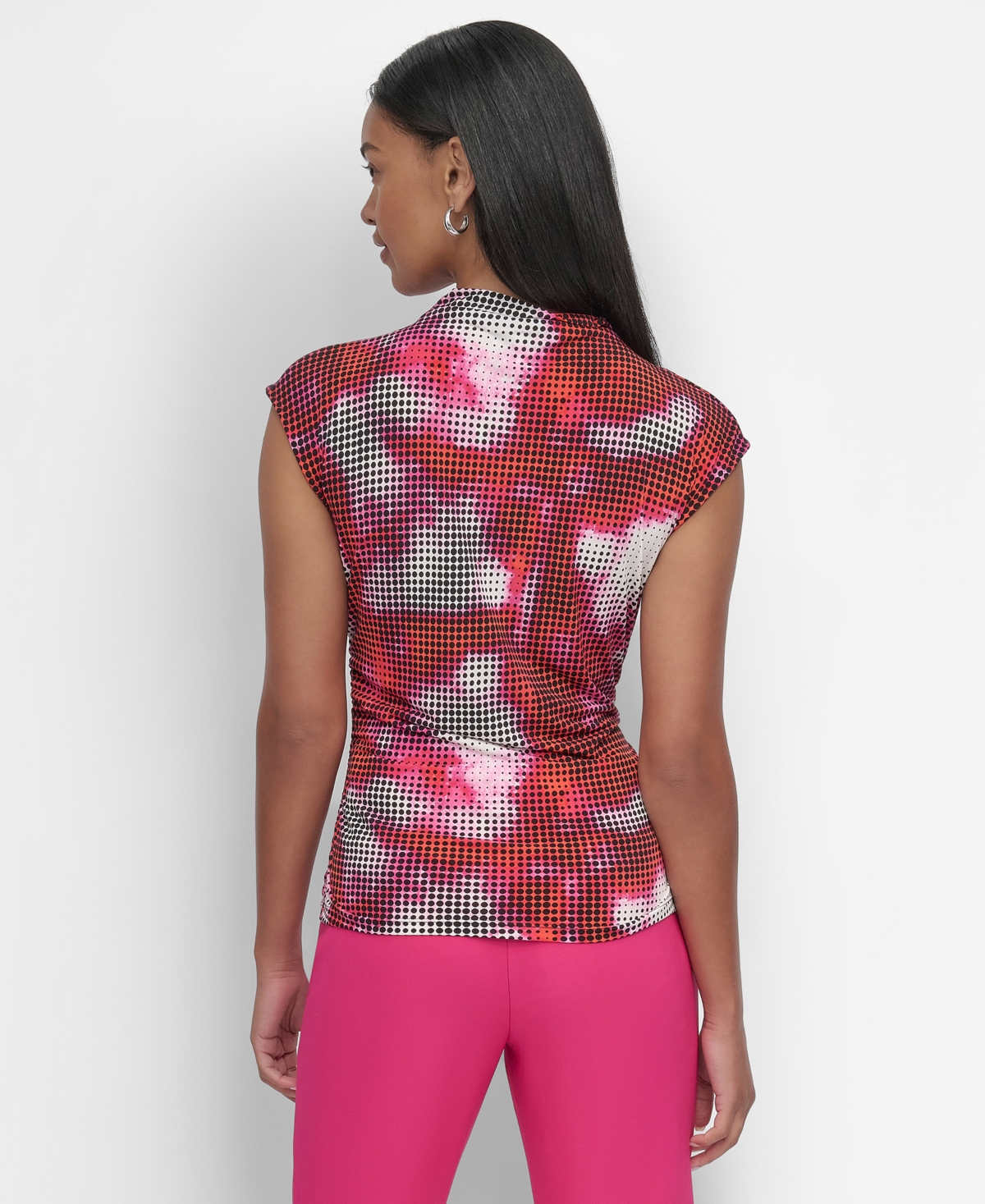 Dkny Women's Funnel-Neck Side-Ruched Sleeveless Top -wldbrr