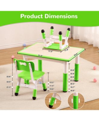 5-Pc HDPE Adjustable Graffiti Desktop Kids Activity Table Set