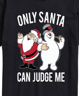 Men's Frosty The Snowman Santa Can Judge Short Sleeve Tee