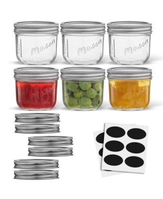 Wide Set of 6 Mason Jars with Airtight Lids