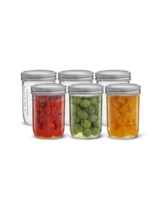 Wide Set of 6 Mason Jars with Airtight Lids