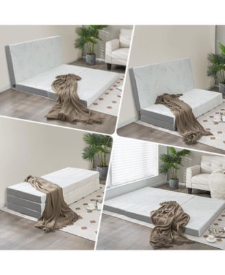 4 Inch Tri-fold Cool Gel Memory Foam Mattress-Queen Size