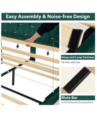 Full Size Upholstered Platform Bed Frame with Adjustable Headboard-Full Size