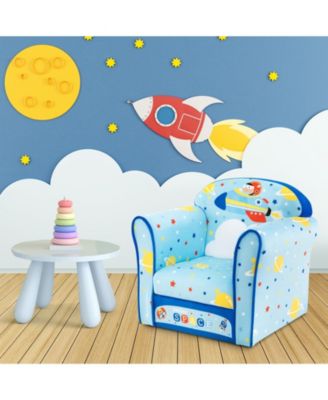 Toddlers Sofa Chair with Velvet Fabric Cover High Density Sponge Filling