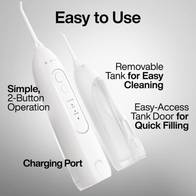 Icon Electric Water Flosser - Rechargeable, Included Jet Tip, Charging Cord, Home & Travel Use (Navy