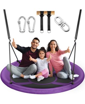 43" Saucer Tree Swing for Kids Adult, Waterproof Flying Saucer Swing with Adjustable Hanging Straps, Swing Seats for Backyard Outdoor Indoor Playground