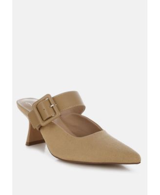 Womens Onagra Microfiber Pointy Slip-On Mules