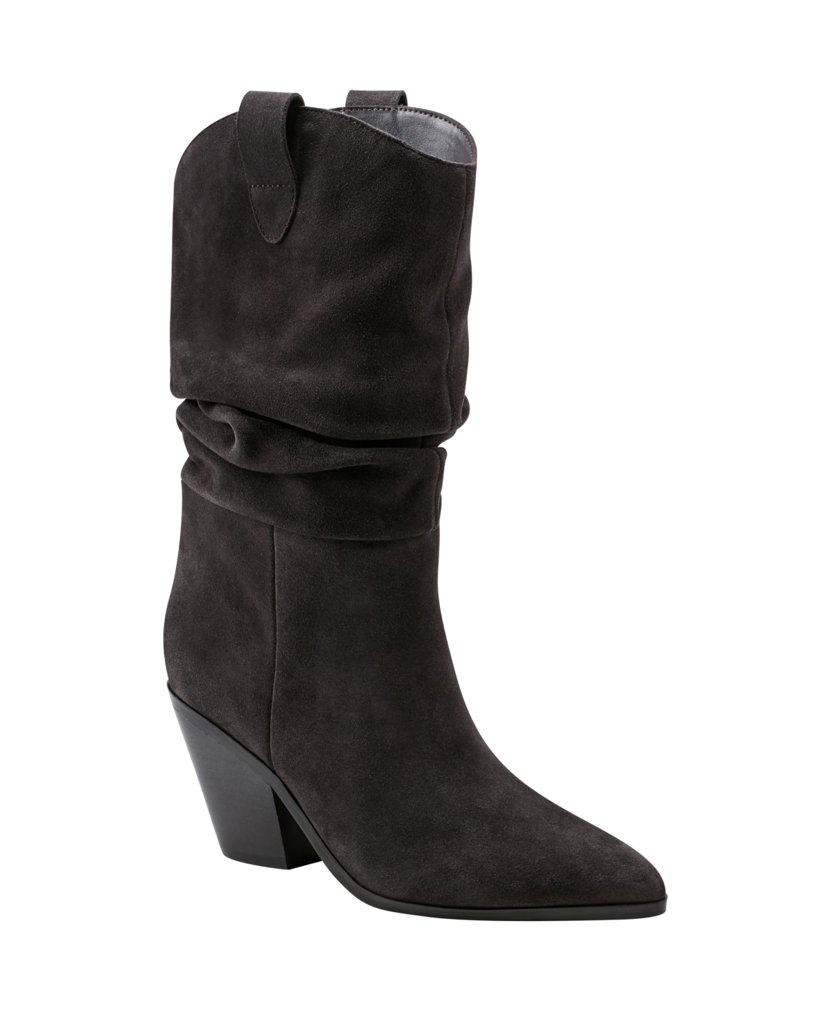 Marc Fisher Ltd Myleea Bootie In Dark Brown Suede