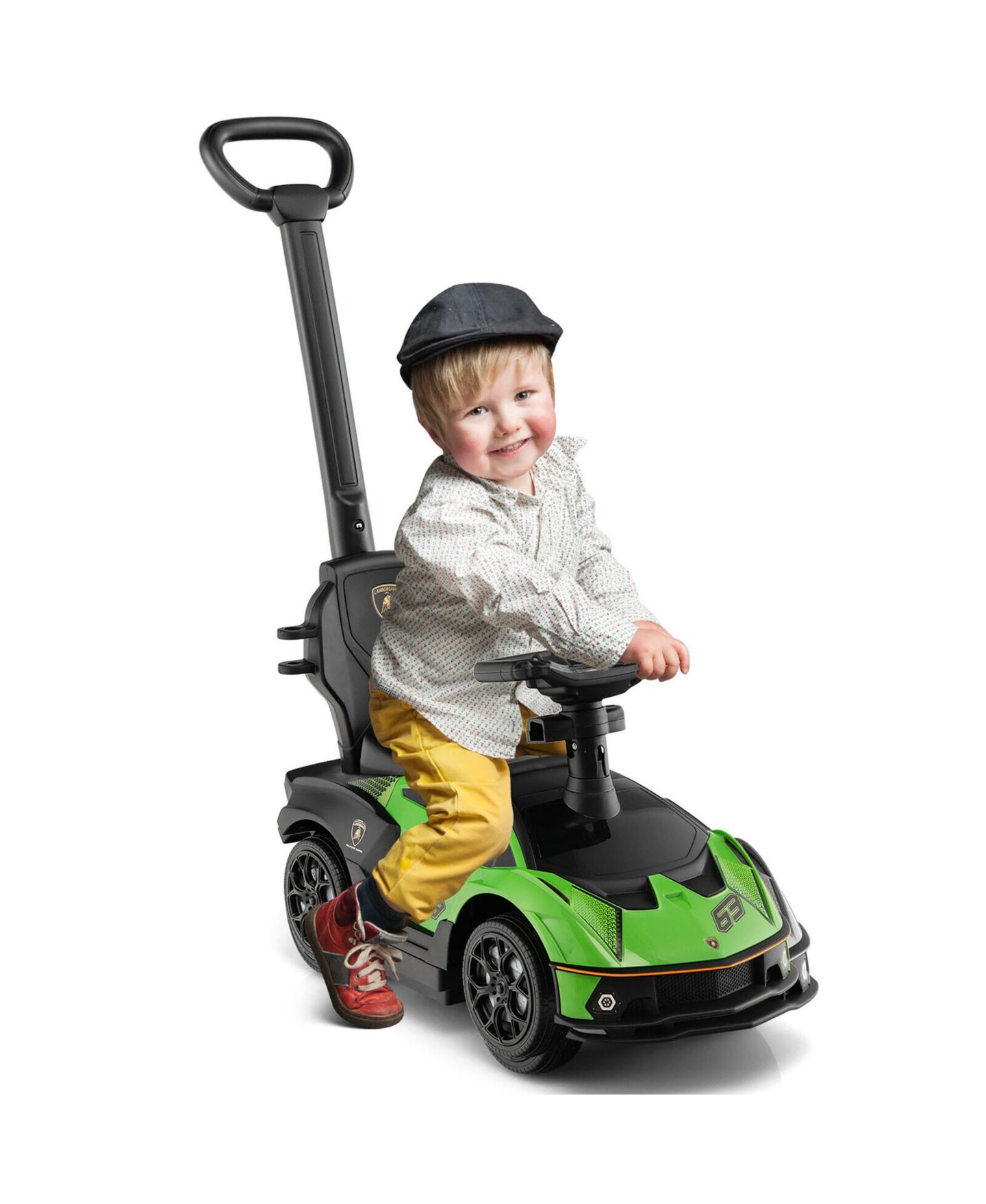 Детская игрушка Gymax 3-in-1 Licensed Lamborghini Ride-On Car with Sound, 55 lb. Capacity, Ages 12-36 Months, цвет: Чёрный, вариант 1 — фото 9