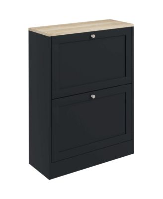 Slim Shoe Cabinet with 2 Flip Drawers and Adjustable Shelves,