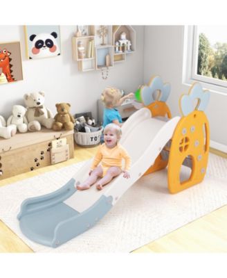 Foldable Slide with Basketball Hoop and Buffer Zone for Kids Aged 3+ Years Old