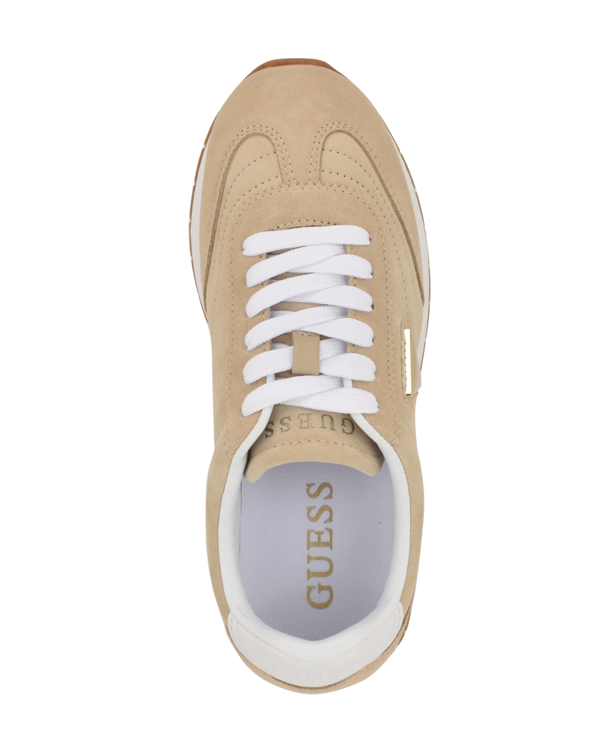 Guess Women's Joggin Lace-up Retro Jogger Sneakers In Light Natural,white
