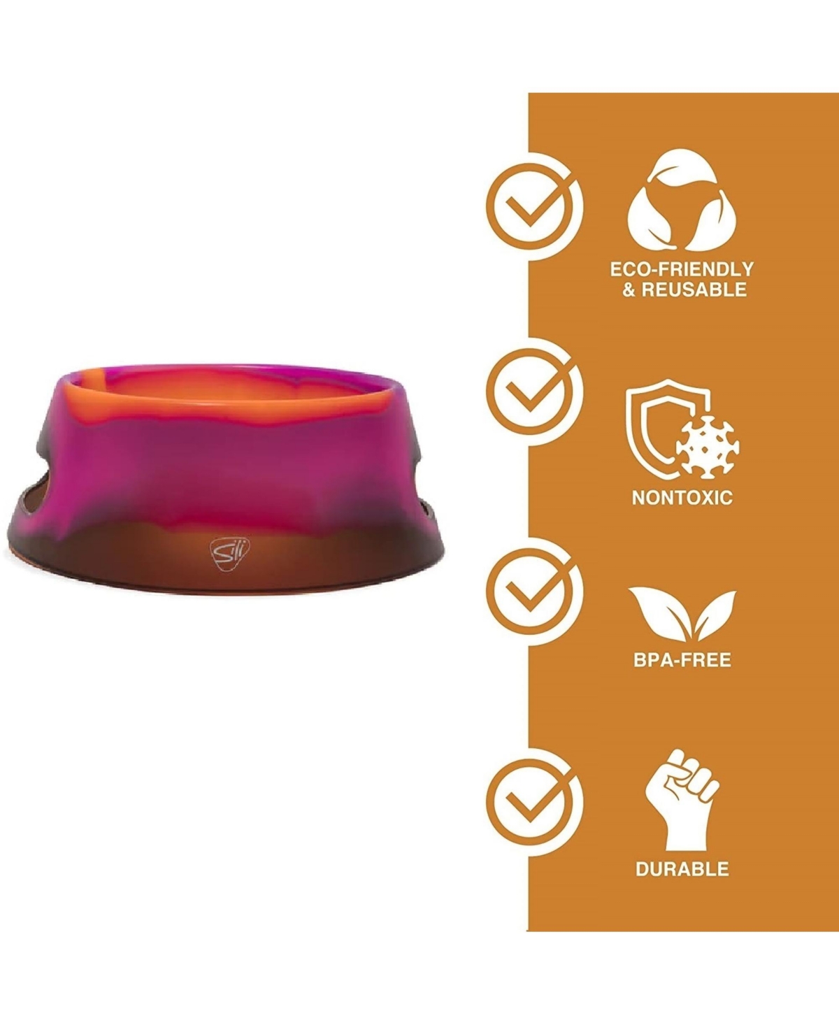 Silipint Aqua-Fur Dog Bowl 18oz:- Sun storm