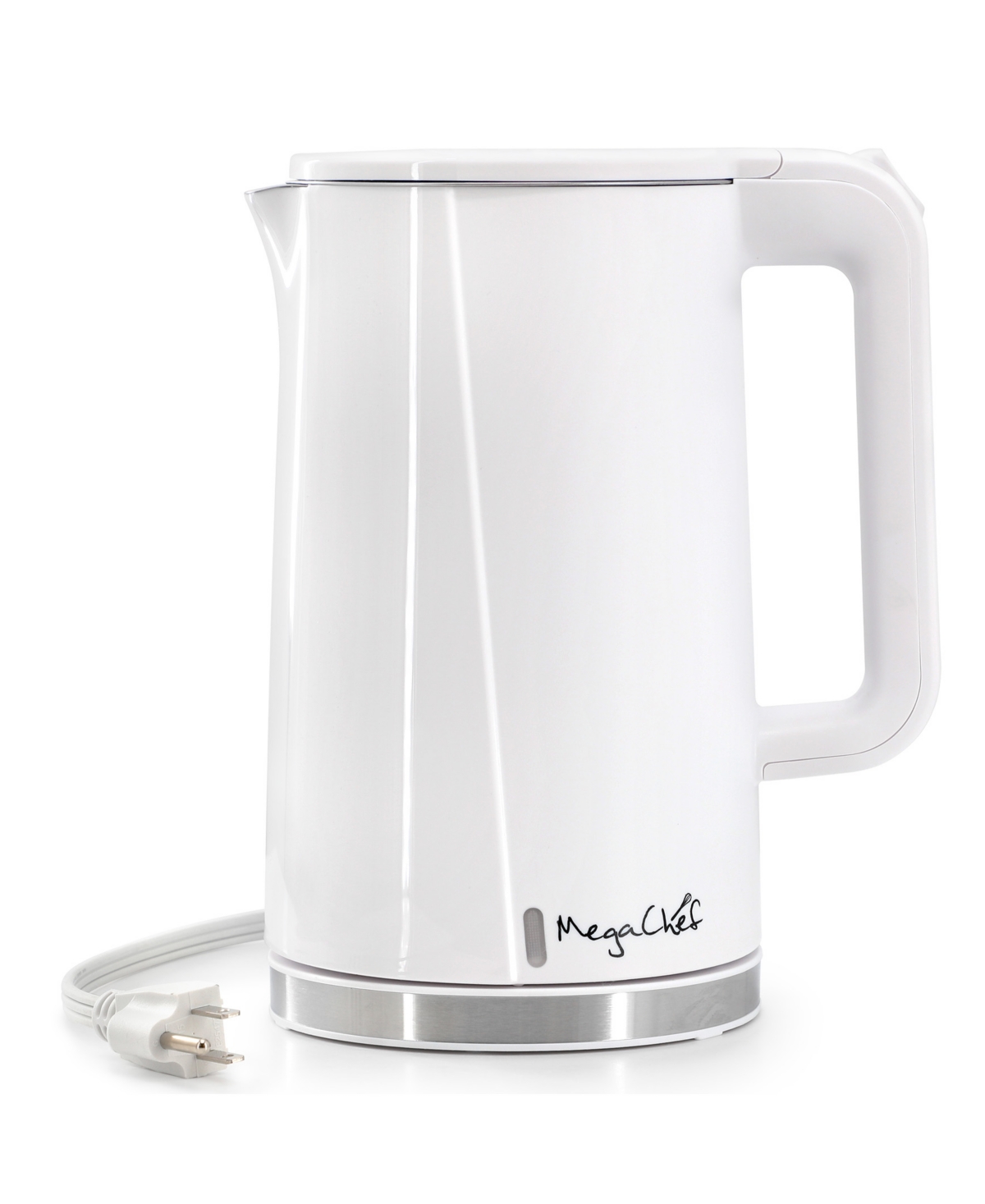 Megachef 1.7l White Double Wall Stainless Steel Electric Te In White