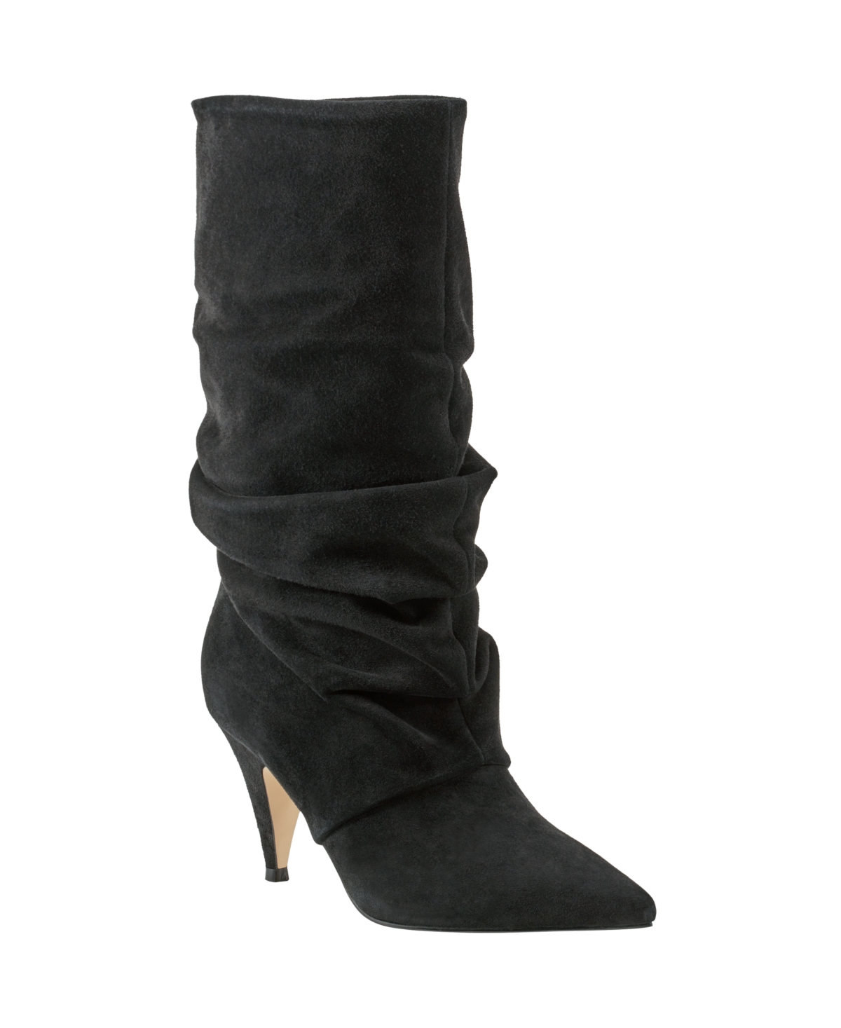 Marc Fisher Ltd Paityn Slouch Pointed Toe Boot In Black Suede