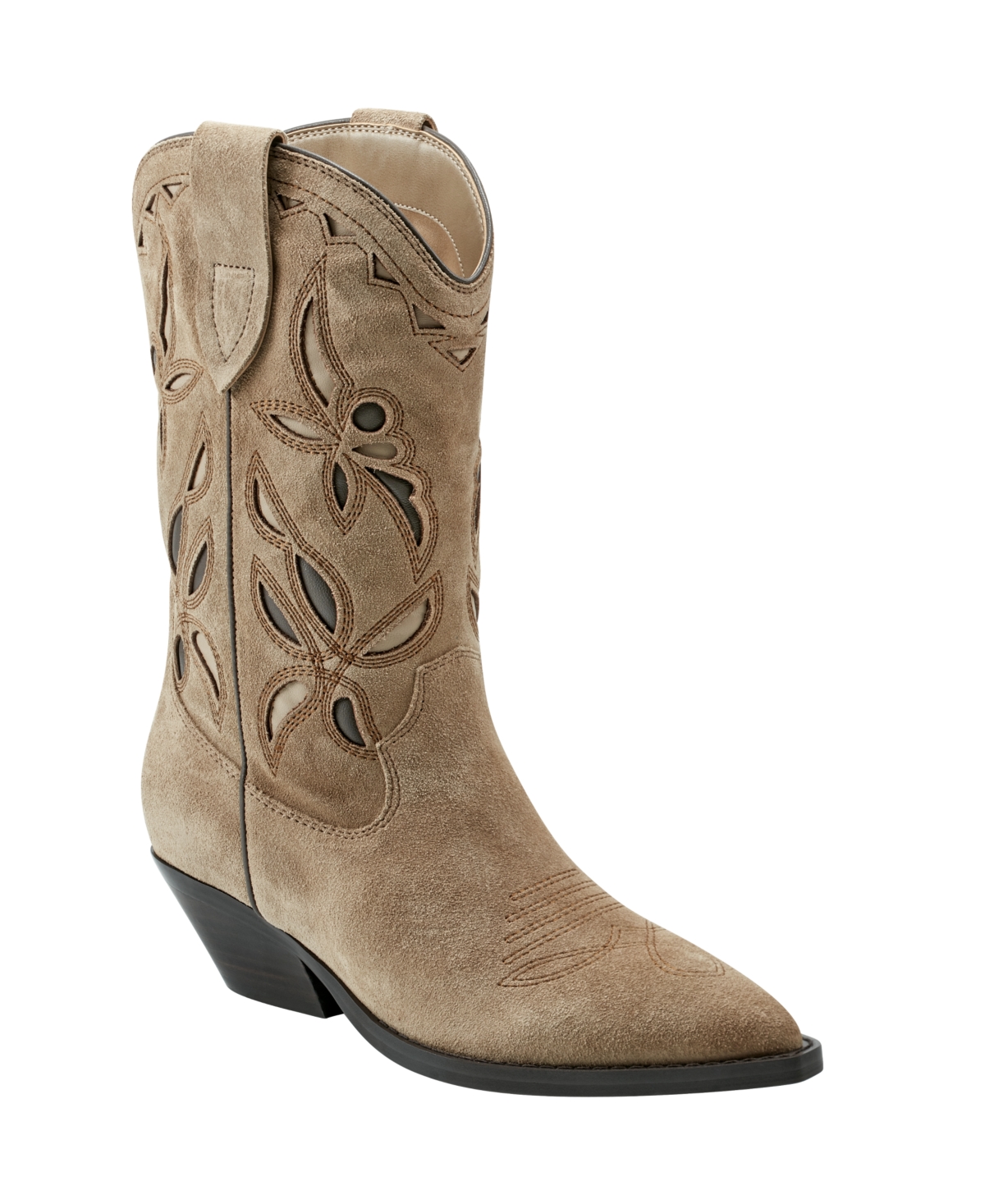 Women's Trista Pointy Toe Dress Western Boots - Black Suede Multi