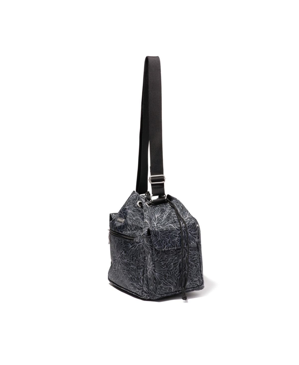 Baggallini Drawstring Crossbody Bag In Midnight Blossom Print