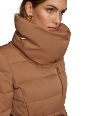 Women's Belted Asymmetric Puffer Coat