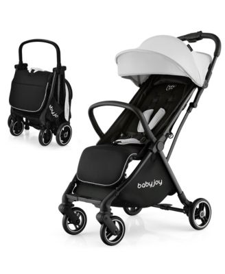 Portable Baby Stroller One-Hand Fold Pushchair W/ Aluminum Frame