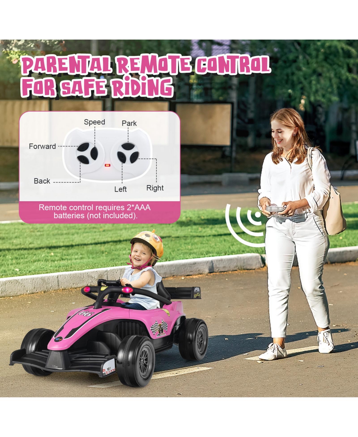 Skonyon 12V Kids Ride on Electric Formula Racing Car with Remote Control