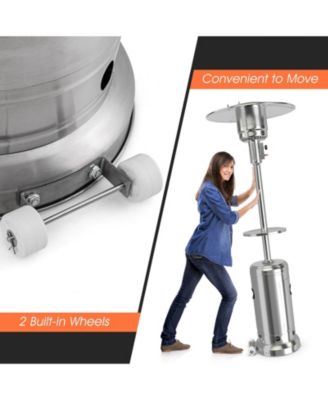 Outdoor Heater Propane Standing LP Gas Steel with Table and Wheels