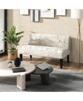 Living Room Wooden Leg Armless Loveseat Sofa