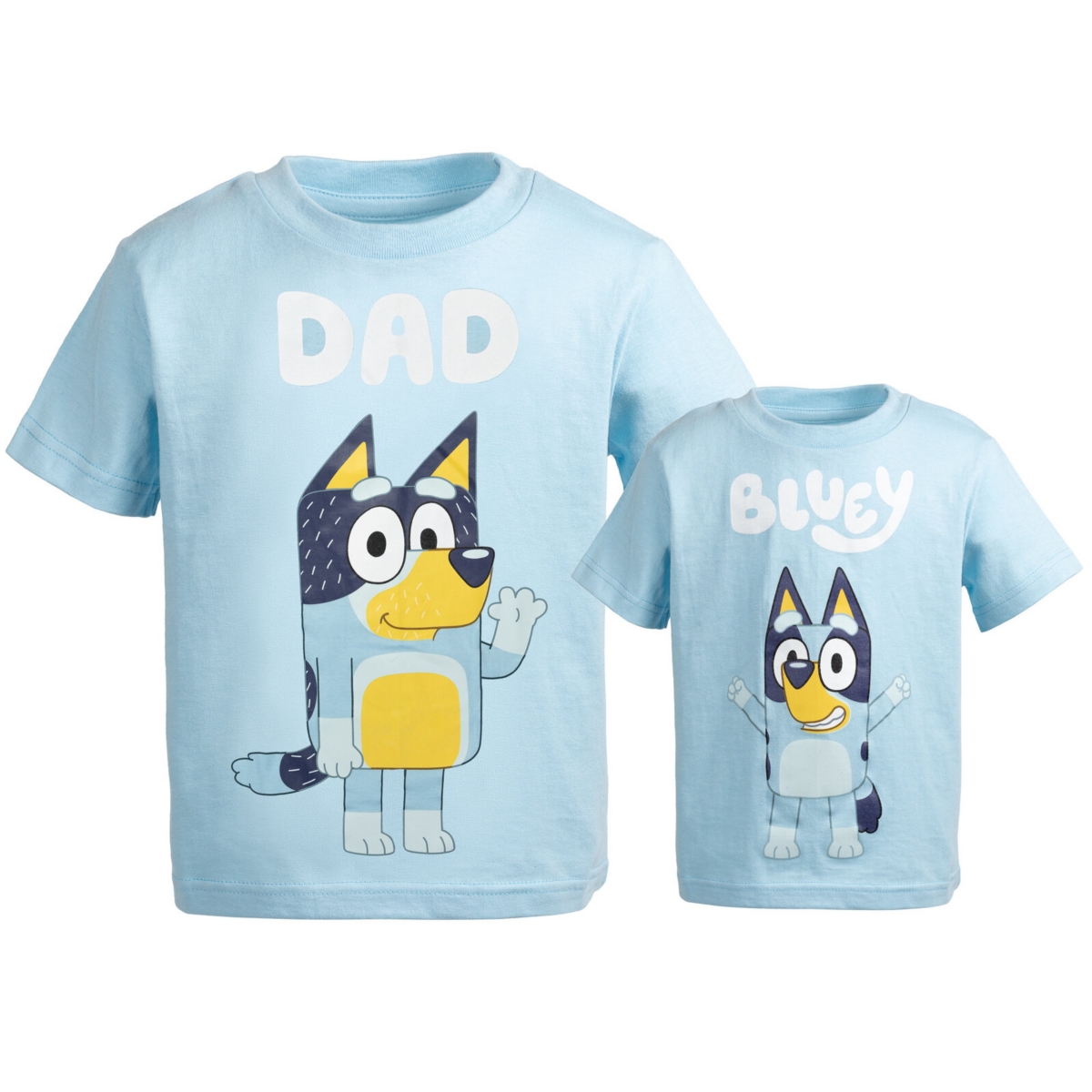 Bluey Boys Adult Matching Family T-Shirt (X-Small - 3XL) - blue