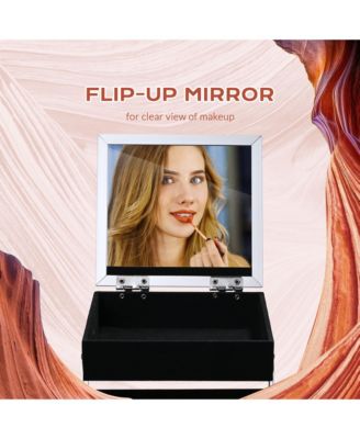 Makeup Train Case Cosmetic Organizer w/ Mirror Tray Artist CB Dusk