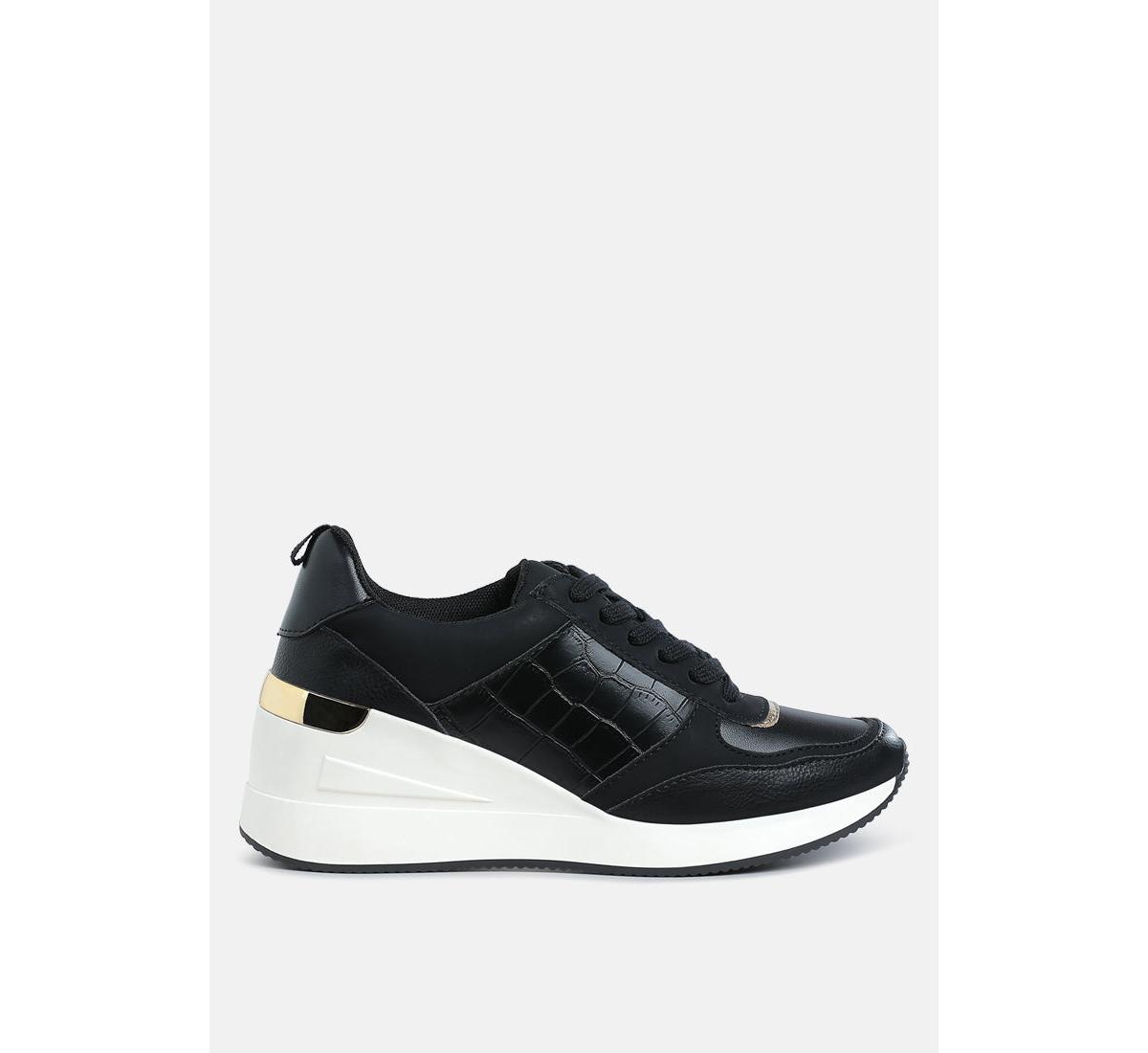 Noltas Chunky Wedge Heel Sneaker - Black