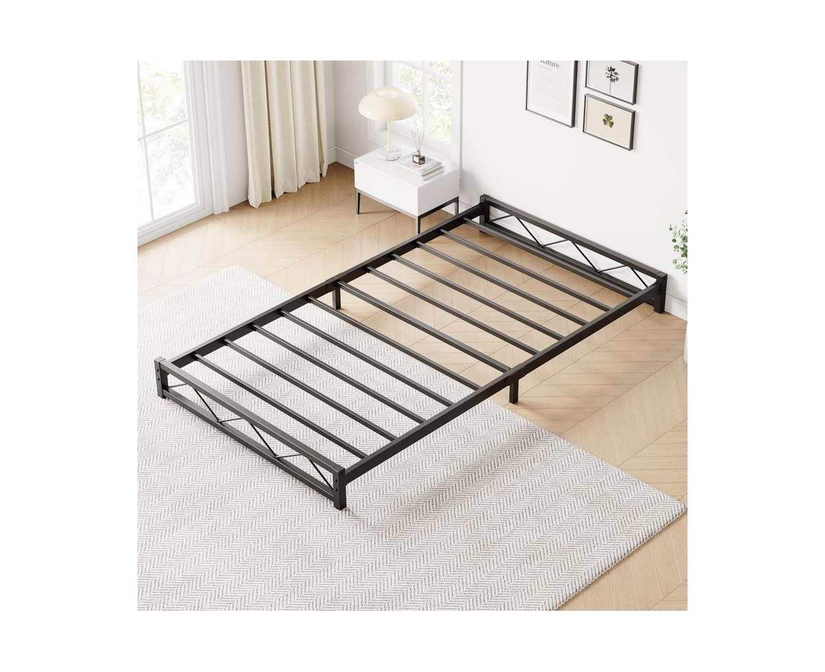 gaomon 6 Inches Size Metal Platform Bed Frame,Low Bed Frame with Steel Slat Support, Mattress Foundation, No Box Spring Needed, Easy Assembly - B
