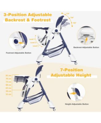 A-Shaped High Chair with 4 Lockable Wheels