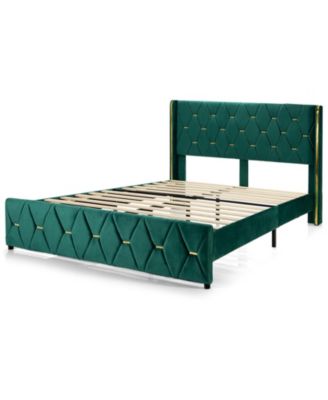 Full Size Upholstered Platform Bed Frame with Adjustable Headboard-Full Size