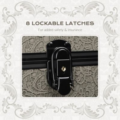 4in1 Rolling Makeup Train Case Cosmetic Organizer Rococo Coral