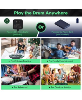 Electronic Drum Set with 2 Build-in Stereo Speakers for Kids