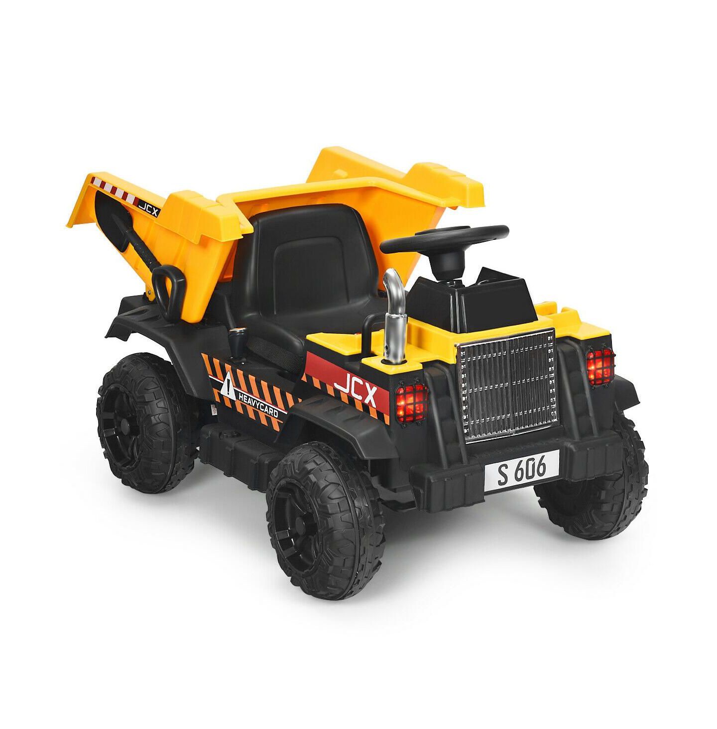 Детская игрушка SUGIFT 12V Kids Ride-On Dump Truck with Electric Bucket and Dump Bed, Remote Control, Ages 3+, цвет: Жёлтый — фото 1