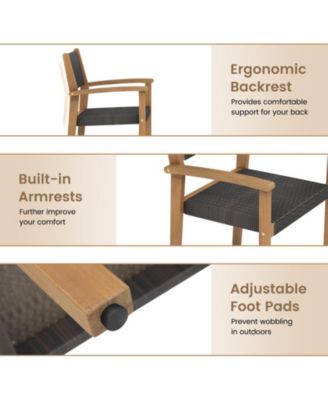 Set of 2 Stackable Outdoor Wicker Dining Chair