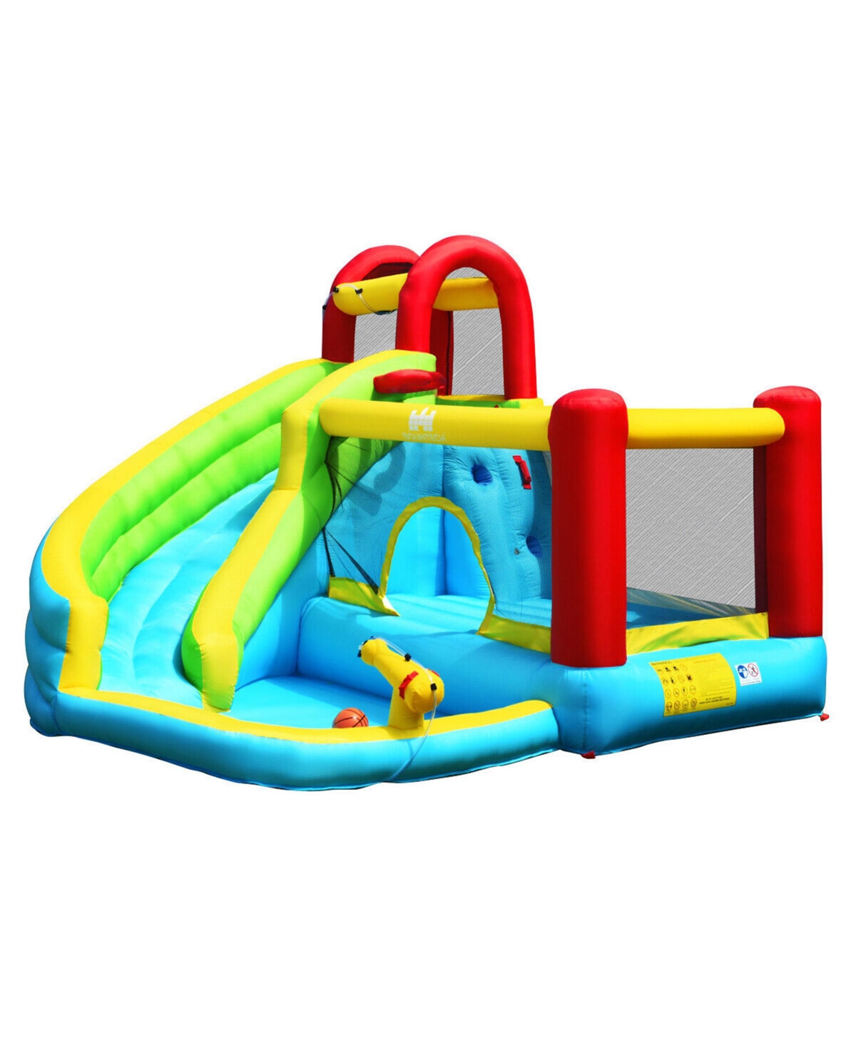 Gymax Inflatable Kids Water Slide Jumper Bounce House Splash Water Pool W/ 480W Blower