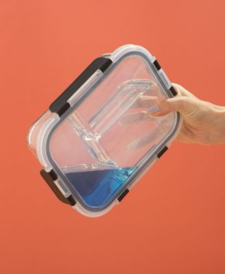 3-Sectional Set of 5 Glass Food Storage Containers